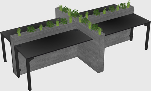 Rectangular shared desk