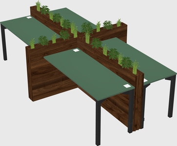 Rectangular shared desk