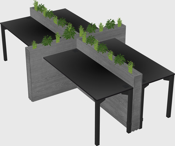 Rectangular shared desk