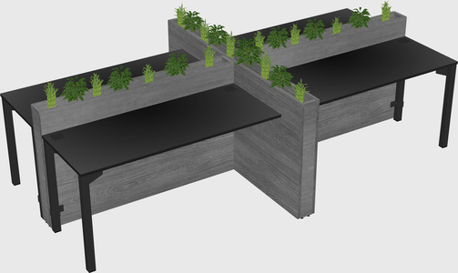 Rectangular shared desk
