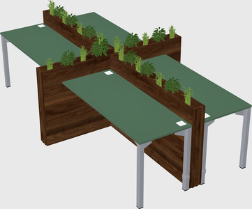 Rectangular shared desk