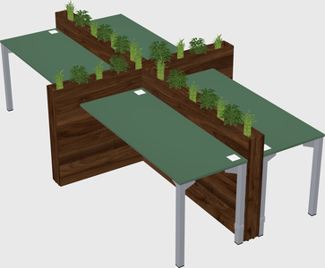 Rectangular shared desk
