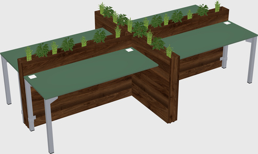 Rectangular shared desk