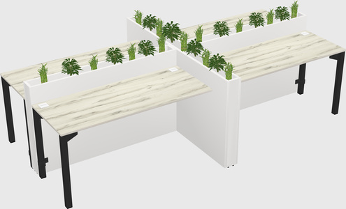 Rectangular shared desk