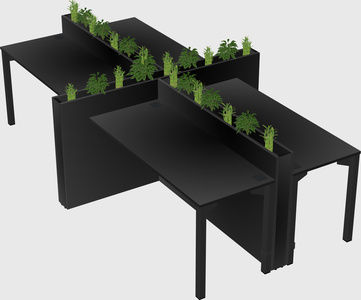 Rectangular shared desk