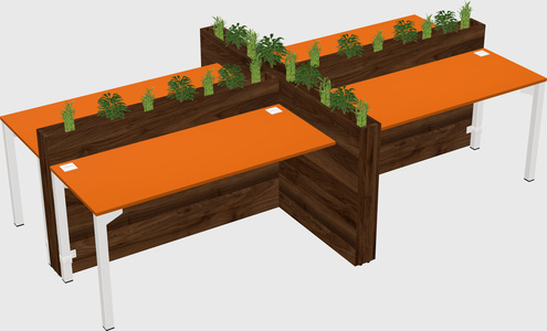 Rectangular shared desk