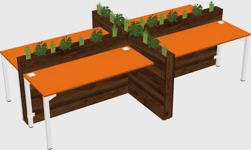 Rectangular shared desk