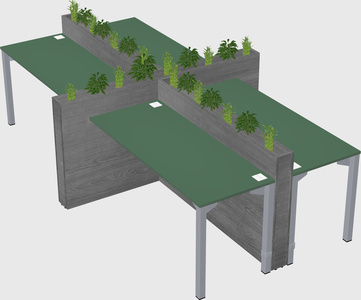Rectangular shared desk