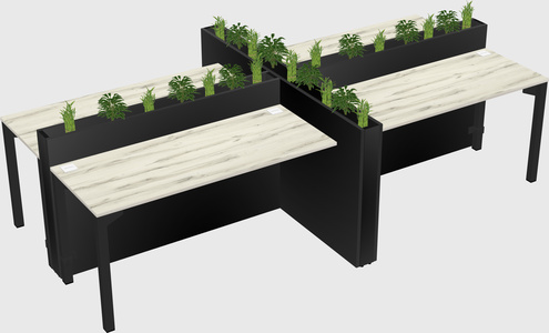 Rectangular shared desk