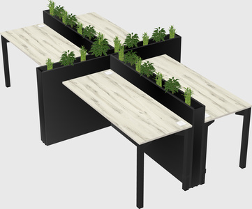 Rectangular shared desk