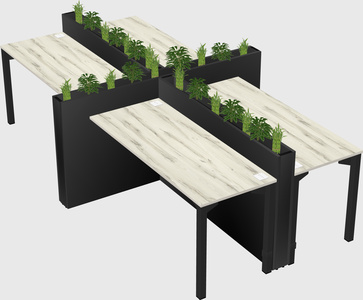 Rectangular shared desk