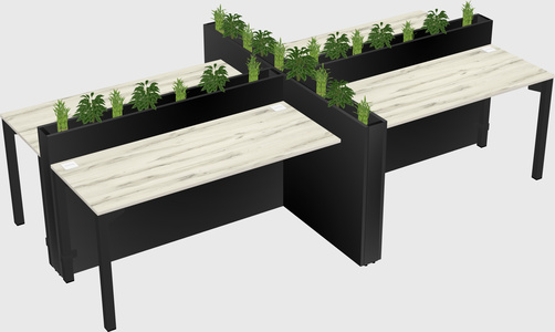 Rectangular shared desk