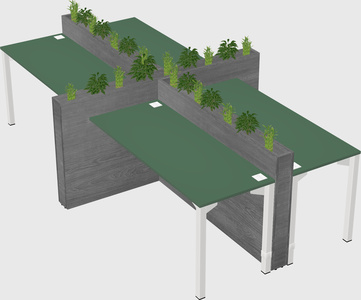 Rectangular shared desk