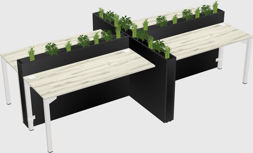 Rectangular shared desk