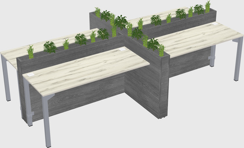 Rectangular shared desk