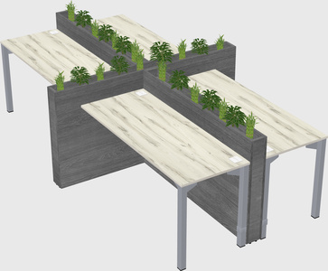 Rectangular shared desk