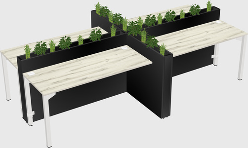 Rectangular shared desk