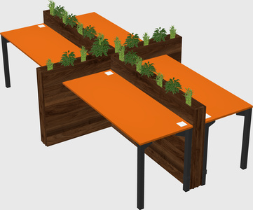 Rectangular shared desk