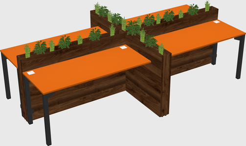 Rectangular shared desk
