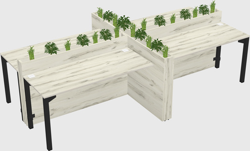 Rectangular shared desk