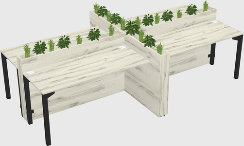 Rectangular shared desk