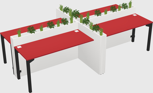 Rectangular shared desk