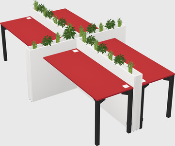 Rectangular shared desk