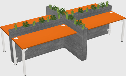 Rectangular shared desk
