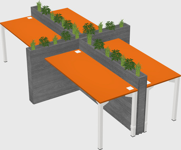 Rectangular shared desk