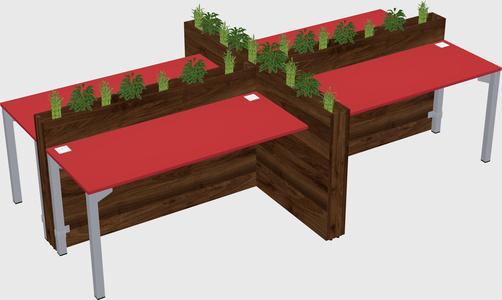 Rectangular shared desk