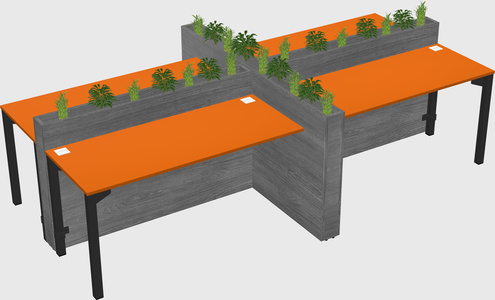 Rectangular shared desk