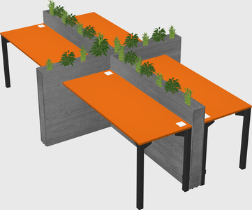 Rectangular shared desk
