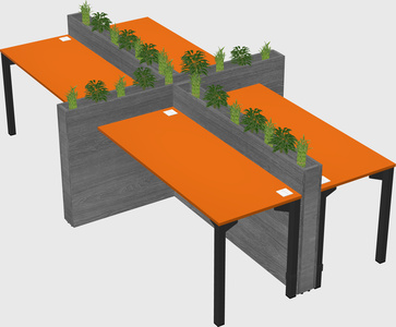 Rectangular shared desk