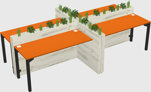 Rectangular shared desk