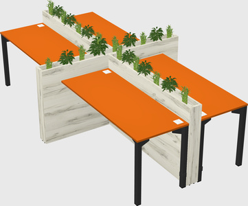 Rectangular shared desk