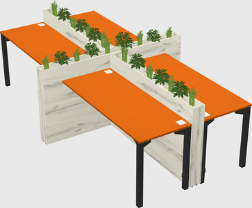 Rectangular shared desk
