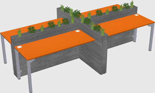 Rectangular shared desk