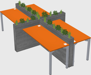 Rectangular shared desk