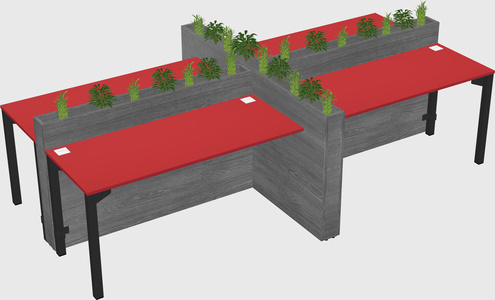 Rectangular shared desk