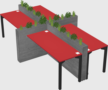 Rectangular shared desk