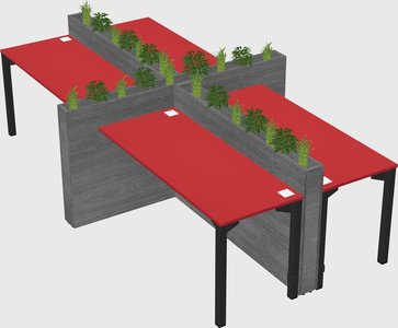 Rectangular shared desk