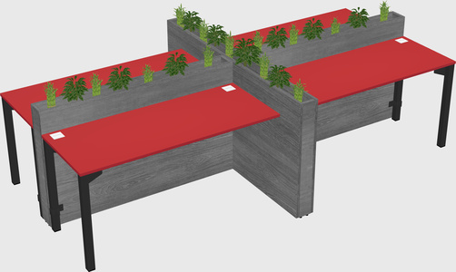Rectangular shared desk