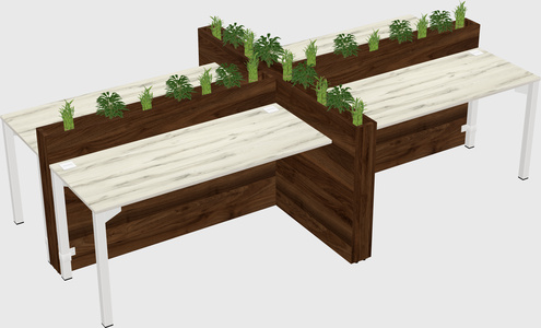 Rectangular shared desk