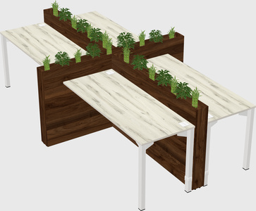 Rectangular shared desk