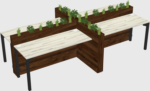 Rectangular shared desk