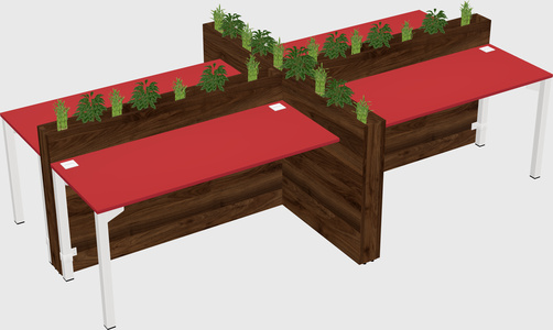 Rectangular shared desk
