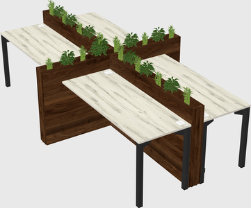 Rectangular shared desk
