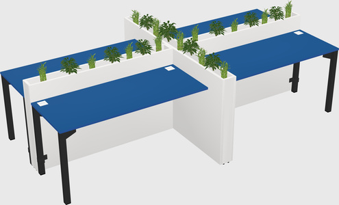 Rectangular shared desk