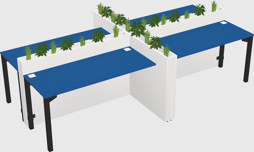 Rectangular shared desk