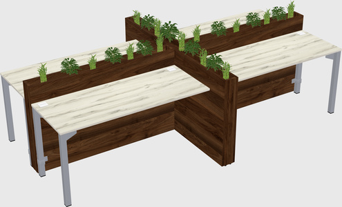 Rectangular shared desk